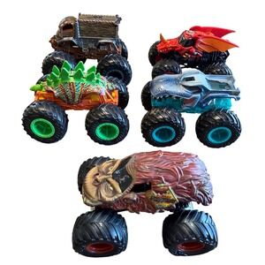 Monster Jam Hot Wheels Monster Truck Lot Rare Sasquatch, Dragonoid Megawrex 1:64